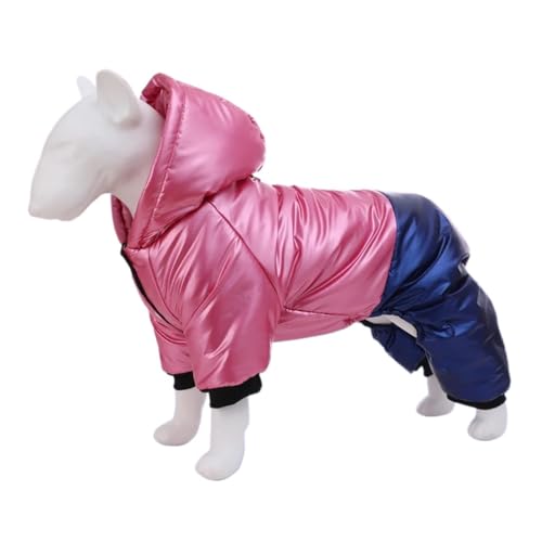 Neue Winter-Haustier-Hundekleidung, wasserdichte warme Daunenjacke, kompatibel mit kleinen Hunden, Haustiermantel, Baumwoll-Kapuzenpullover, kompatibel mit Chihuahua-Welpenkleidung (Color : Pink, SI von INSTR