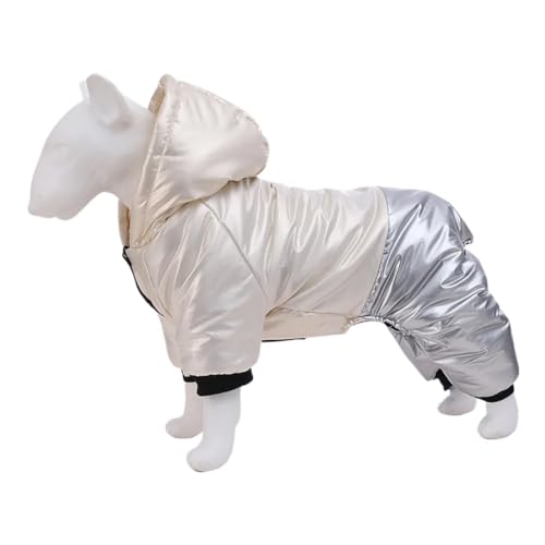 Neue Winter-Haustier-Hundekleidung, wasserdichte warme Daunenjacke, kompatibel mit kleinen Hunden, Haustiermantel, Baumwoll-Kapuzenpullover, kompatibel mit Chihuahua-Welpenkleidung (Color : Silver, von INSTR