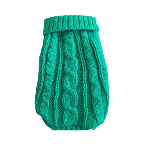 Warme Winter-Hundepullover, Haustierkleidung, kompatibel mit kleinen Hunden, weicher, wolliger Katzenpullover, Mantel, Kleidung, kompatibel mit Chihuahua-Welpen, Katzenjacke (Color : Green, Size : X von INSTR