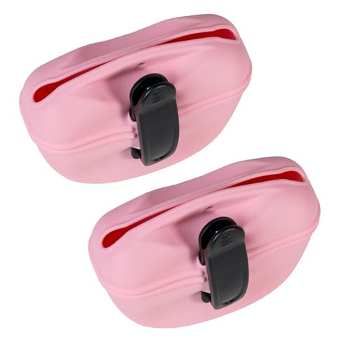 INTIRILIFE 2X Leckerlibeutel für Hunde aus Silikon in Rosa - 13 x 5 x 10.5 cm - Trainingsbeutel Tasche mit Gürtelclip für Trockenfutter Nassfutter Zubehör für Hundetraining von INTIRILIFE