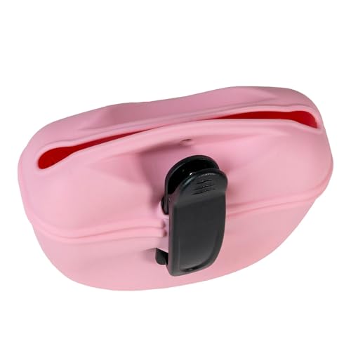 INTIRILIFE Leckerlibeutel für Hunde aus Silikon in Rosa - 13 x 5 x 10.5 cm - Trainingsbeutel Tasche mit Gürtelclip für Trockenfutter Nassfutter Zubehör für Hundetraining von INTIRILIFE