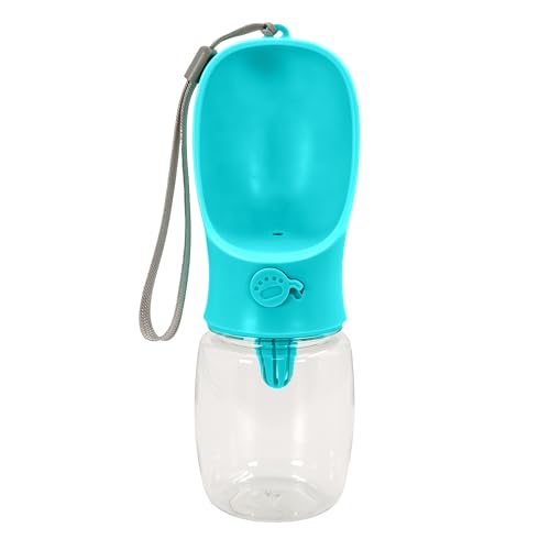 Intirilife Hunde Trinkflasche aus Kunststoff in Blau mit 300 ml Füllmenge - 7.6 x 22 cm - Wasserflasche für unterwegs Trinkspender auslaufsicher für Lange Spaziergänge Parks Wandern und Reisen von INTIRILIFE