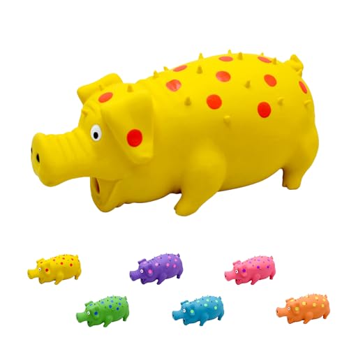 INUIYBU Squeaky Pig, Quietschendes Schwein, Niedliches Schwein Quietschendes Latex Haustierspielzeug, mit Grunzgeräusch, Haustier Kauen Interaktive Spielzeug, Molarenspielzeug von INUIYBU