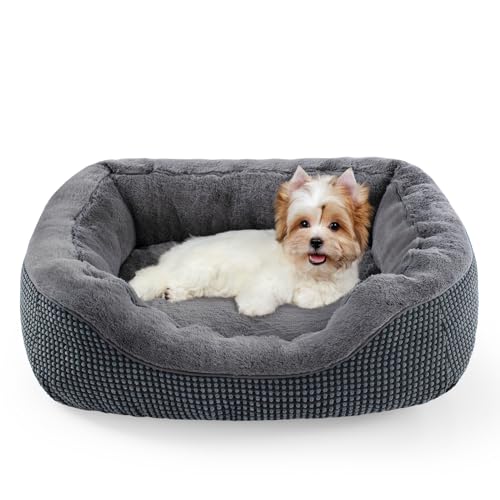 INVENHO Hundebetten für kleine und mittelgroße Hunde, waschbar, beruhigendes Hundebett, orthopädisches Hundebett, wärmend, weich, beruhigend, schlafend, langlebig, Haustierbett mit rutschfester von INVENHO