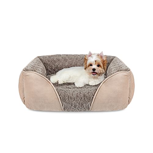 INVENHO Kleines Hundebett für große, mittelgroße und kleine Hunde, rechteckig, waschbar, orthopädisches Hundebett, weich, beruhigend, schlafend, langlebig, Haustier-Kuscheltier mit Rutschfester von INVENHO