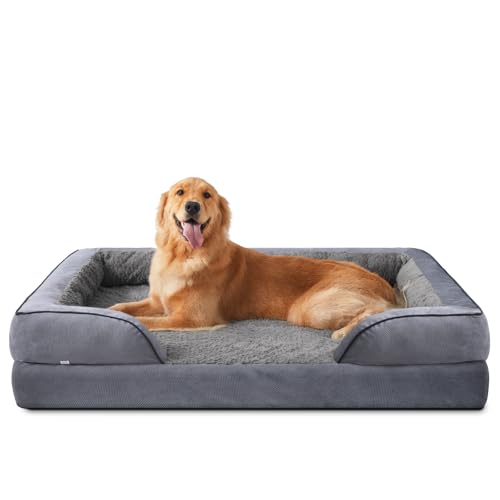 INVENHO Orthopädisches Hundebett – XL waschbares Hundesofa mit Eierkisten-Schaumstoff, wasserdichtem Futter und rutschfester Unterseite von INVENHO