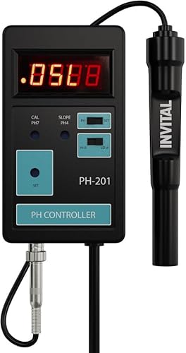 INVITAL Digitaler pH-Controller mit Sonde, Präzise pH-Überwachung, CO2-Dosierung, Kontrolle der Wasseracidität im Aquarium, Robuste pH-Sonde, Einfache Installation von INVITAL