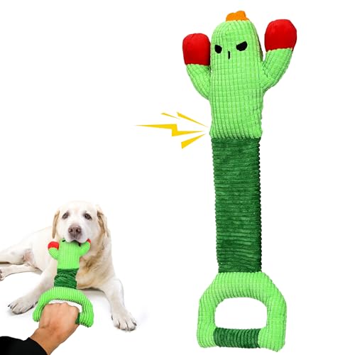 IOKHEIRA Hundespielzeug für große Hunde, Robustes quietschendes Plüsch & strapazierfähiges Tauziehseil - Langlebig, interaktives Kauspielzeug für große Haustiere - Spaß beim Apportieren & Spielen von IOKHEIRA