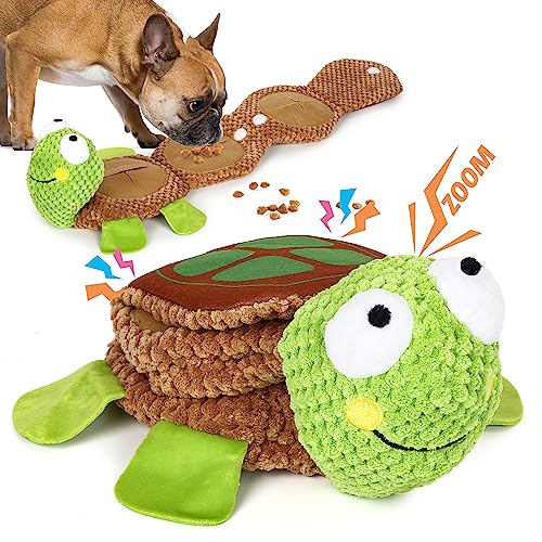 IOKHEIRA Hundespielzeug große Hunde -Plüsch Quietschend Apportierspiel Ziehspiel - Squeak Toys for Dogs (Brown-Green, Turtle) von IOKHEIRA