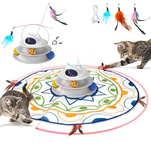 IOKHEIRA Interaktives Katzenspielzeug, 3 Modi unregelmäßige Bewegung Katzenspielzeug für Indoor-Katzen Erwachsene von IOKHEIRA