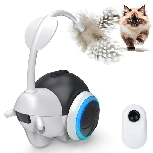 IOKHEIRA Interaktive Katzenspielzeuge, Katzenspielzeuge Für Wohnungskatzen, 2 Betriebsmodi, Bewegungsaktivierte Automatische Katzenspielzeuge, USB-aufladbar von IOKHEIRA