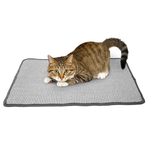 IOKHEIRA Kratzmatte Katze, Natürliche Sisal Kratzteppich,Widerstandsfähig Katzenmöbel Kratzbrett Kratzpads Kratzpappe für Katzen, 60x40 cm von IOKHEIRA