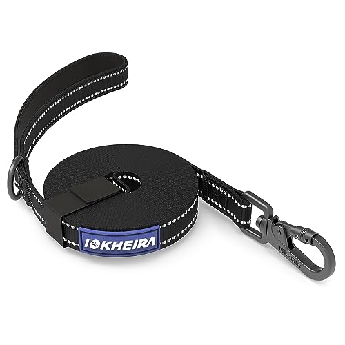 IOKHEIRA Training Lead Schleppleine für Hunde, 5m/10m/15m/20m /25m Hundeleine Trainingsleine mit Handschlaufe Trainingsleine für Große bis Kleine Hunde (5M) von IOKHEIRA