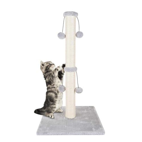 Katze Klettergerüst Haustier Katze Kratzbaum mit Spiel Ball natürlichen Sisal weichen Plüsch Kratzbaum große Katze Grab grau 40 * 40 * 86cm von IOOMVOL