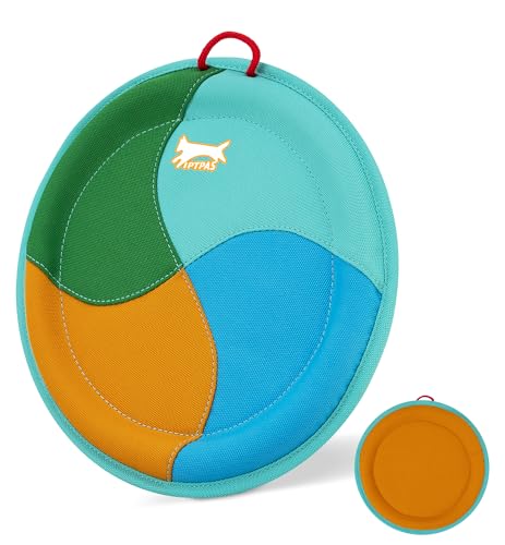 IPTPAS Dog Flying Disc Dog Flyer Toy for Apporch, Durable Nylon 24.1 cm Diameter with Soft and Thick Edges, Gentle on Teeth & Gums, Lightweight & Water Floating, Outdoor Play for All Breeds von IPTPAS