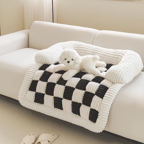 Sofa-Haustier-Sofabezug, Hundesofa-Matratze, Waschbarer Plüsch-Sofabezug, Möbelschutz, Hunde- Und Katzen-Haustier-Sofakissen, Flauschiges Hunde-Sofabett Mit Rutschfester Unterseite(Black,90x90cm(35.4* von IRCKONCI