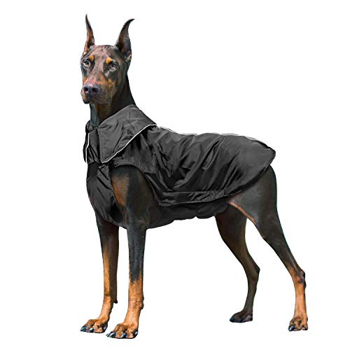 IREENUO Hunderegenmantel, Wasserdichter Hundemantel Regenjacke, mit Sicherheits Reflex Streifen, Geeignet für Outdoor-Bekleidung Mittlerer und Großer Hunde von IREENUO