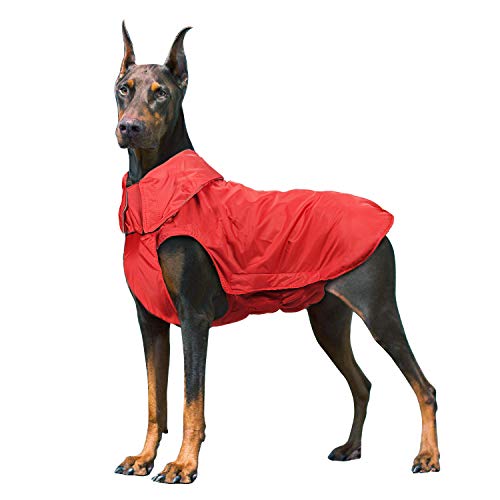 IREENUO Hunderegenmantel, Wasserdichter Hundemantel Regenjacke, mit Sicherheits Reflex Streifen, Geeignet für Outdoor-Bekleidung Mittlerer und Großer Hunde von IREENUO