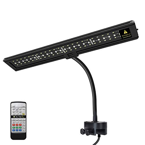 IREENUO LED Aquarium Beleuchtung, Aquarium Klemmleuchte mit Fernbedienung, Aquariumlampe für Reef Coral und Wasserpflanzen von IREENUO