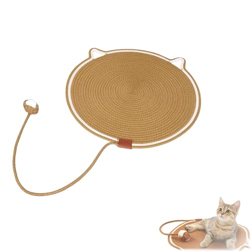 Scratching Pad, GroßEs Katzenbett, Katzenkratzpad Und Katzenspielzeug, NatüRliches Baumwollseil Katze Kratzpad, Neueste Kratzpad, Katze Hanf Seil Katze Kratzbrett von IRILXGAY