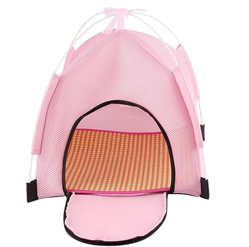 Beruhigendes Katzenbett Haustierzelt, Höhlenbett Für Katzen, Kleine Hunde, Weicher Stoff, Tragbar, Faltbar, Pop-Up-Katzenzelt, Kätzchenbett, Hauskatze Haustierbett (Color : Pink, Size : 47x47x48cm) von IRYZE