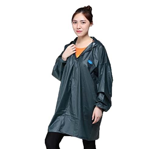 IRYZE Regenponcho Regenjacke Dicker Regenponcho Für Erwachsene, Mittellange Regenjacke Mit Kapuze, Wasserdichte PVC-Regenjacke Regenmantel Regencape von IRYZE