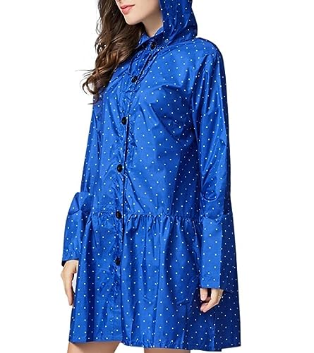 IRYZE Regenponcho Regenjacke Erwachsene Frauen Winddicht Wasserdicht Wandern Regenschutz Lange Regenmantel Frauen Gepunktet Regenmantel Regencape von IRYZE