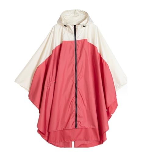 IRYZE Regenponcho Regenjacke Frauen Gespleißter Mantel Regenmantel Lose Rucksack Outdoor Wandern Angeln Windjacke Regenmantel Regencape (Color : Rood, Size : One Size) von IRYZE