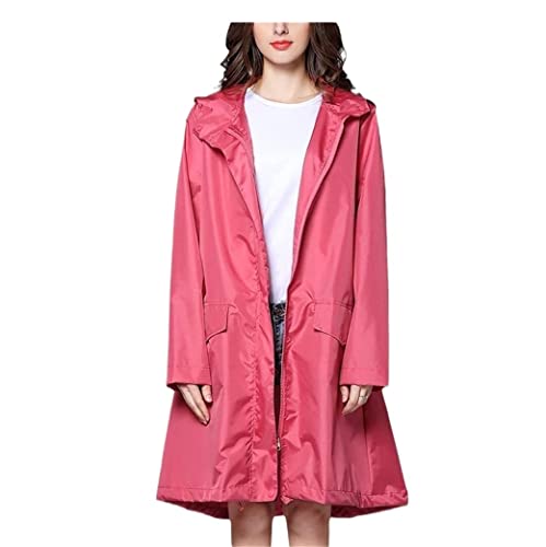 Regenponcho Regenjacke Frauen Windjacke Regen Poncho Mit Kapuze Tragbarer Winddichter Reißverschluss Motorrad Regenbekleidung Regenmantel Regencape (Color : A, Size : L) von IRYZE