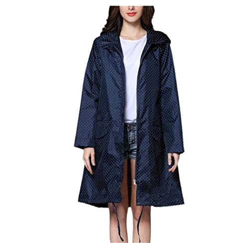 IRYZE Regenponcho Regenjacke Frauen Windjacke Regen Poncho Mit Kapuze Tragbarer Winddichter Reißverschluss Motorrad Regenbekleidung Regenmantel Regencape (Color : C, Size : L) von IRYZE