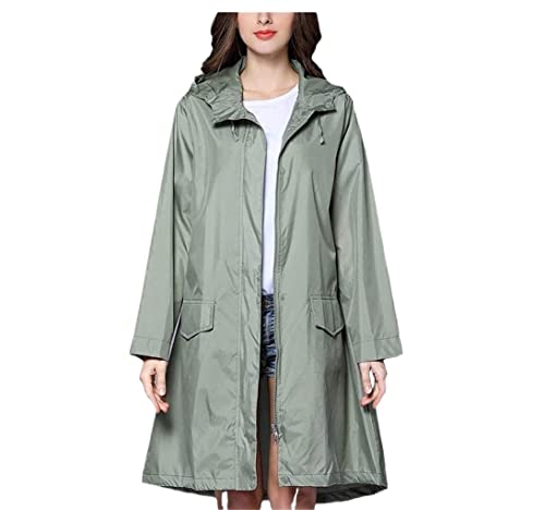 IRYZE Regenponcho Regenjacke Frauen Windjacke Regen Poncho Mit Kapuze Tragbarer Winddichter Reißverschluss Motorrad Regenbekleidung Regenmantel Regencape (Color : G, Size : XXL) von IRYZE