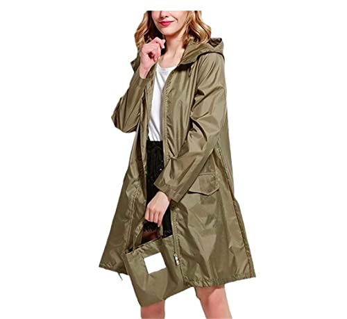 IRYZE Regenponcho Regenjacke Frauen Windjacke Regen Poncho Mit Kapuze Tragbarer Winddichter Reißverschluss Motorrad Regenbekleidung Regenmantel Regencape (Color : H, Size : L) von IRYZE