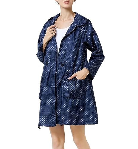 Regenponcho Regenjacke Lose Dünne Windjacke Einfarbig Bedruckter Regenmantel Outdoor Erwachsene Männer Und Frauen Regenmantel Regencape (Color : Blue, Size : One Size) von IRYZE