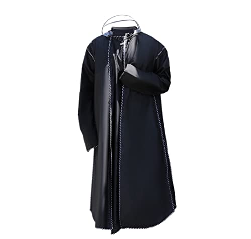 IRYZE Regenponcho Regenjacke Männer Reißverschluss Mit Kapuze Poncho Motorrad Regenbekleidung Wandern Poncho Umwelt Regenjacke Regenmantel Regencape (Color : Black, Size : XL) von IRYZE