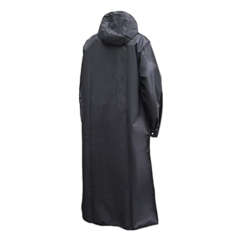 IRYZE Regenponcho Regenjacke Männer Schwarzer Wasserdichter Langer Regenmantel Regenmantel Mit Kapuze Für Outdoor-Wandern, Reisen, Angeln Regenmantel Regencape (Color : Black, Size : 3XL) von IRYZE