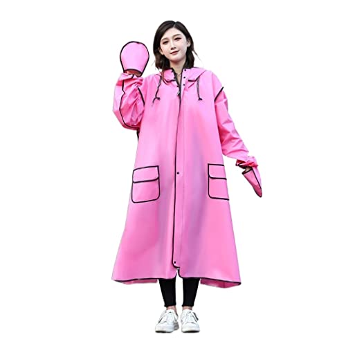 IRYZE Regenponcho Regenjacke Regenmantel Mit Kapuze Regenponcho wasserdichte Windjacke Damen Regenmantel Eva Regenjacke Mäntel Regenmantel Regencape (Color : Rosa, Size : XL) von IRYZE