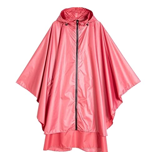 IRYZE Regenponcho Regenjacke Regenponcho Für Erwachsene Mit Tasche Und Reißverschluss, Leichter Regenmantel Für Männer Und Frauen Regenmantel Regencape (Color : Rosa, Size : L) von IRYZE