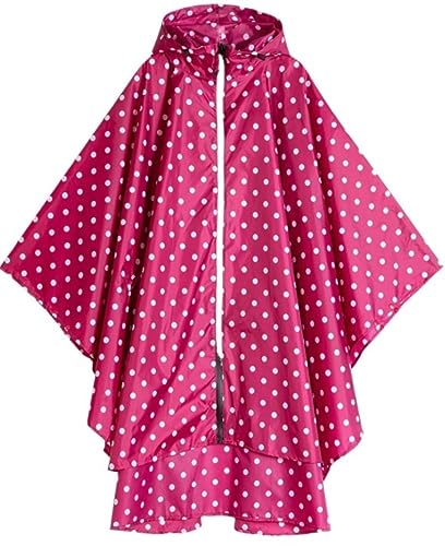 IRYZE Regenponcho Regenjacke Regenschutz Wasserdichter Langer Regenmantel Damen Tourismus Outdoor Wandern Poncho Regenmantel Regenmantel Regencape (Color : Rosa, Size : L) von IRYZE