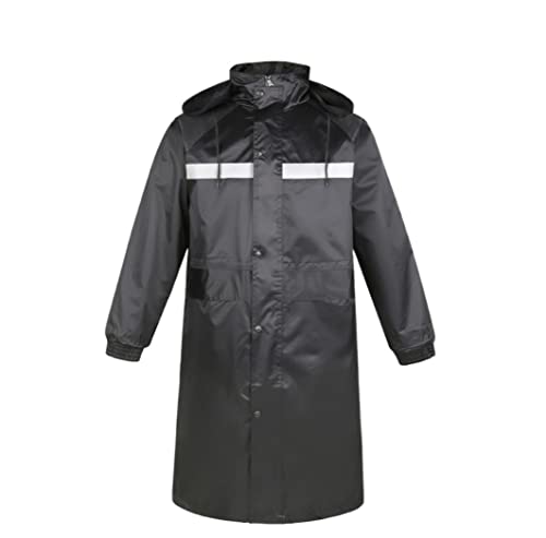 Regenponcho Regenjacke Schwarze Regenkleidungsabdeckungen Undurchlässige Regenbekleidung Wasserdichter Regenmantel Mit Kapuze Regenmantel Regenmantel Regencape (Color : Black, Size : L) von IRYZE