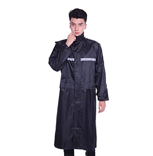 Regenponcho Regenjacke Doppelschichtiger Langer Regenmantel Für Erwachsene, Reflektierender PVC-Regenponcho, Wiederverwendbare Regenjacke Mit Kapuze Regenmantel Regencape ( Color : Black , Size : 3XL von IRYZE