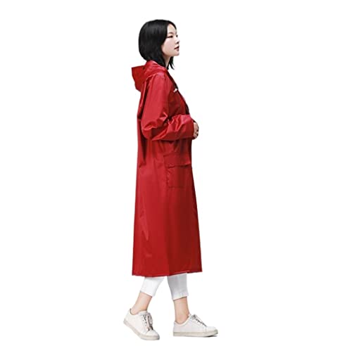 IRYZE Regenponcho Regenjacke Outdoor-Regenmantel Für Damen, Wasserdichte Jacke, Damen, Leichter Trench-Regenmantel Für Herren Regenmantel Regencape (Color : Rood, Size : M) von IRYZE