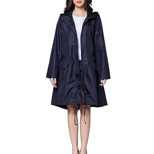 IRYZE Regenponcho Regenjacke Regenmantel DamenRegenmantel Poncho Atmungsaktive Lange Tragbare Wasserabweisende Regenbekleidung Regenmantel Regencape (Color : Black, Size : L) von IRYZE