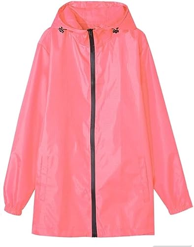 IRYZE Regenponcho Regenjacke Universeller, Tragbarer, Einfarbiger, Kurzer Regenmantel Für Erwachsene Für Laufen Und Radfahren Im Freien Regenmantel Regencape (Color : Rosa, Size : One size) von IRYZE