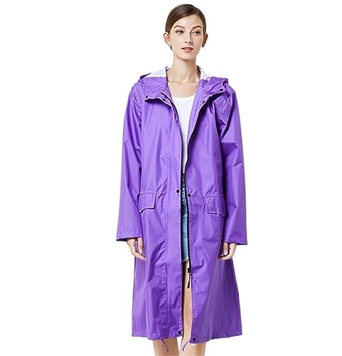 IRYZE Regenponcho Regenjacke Windjacke, Einfarbig, Regenmantel, Outdoor-Reisen, Für Erwachsene, Männliche Und Weibliche Paare Regenmantel Regencape (Color : Purple, Size : XXL) von IRYZE