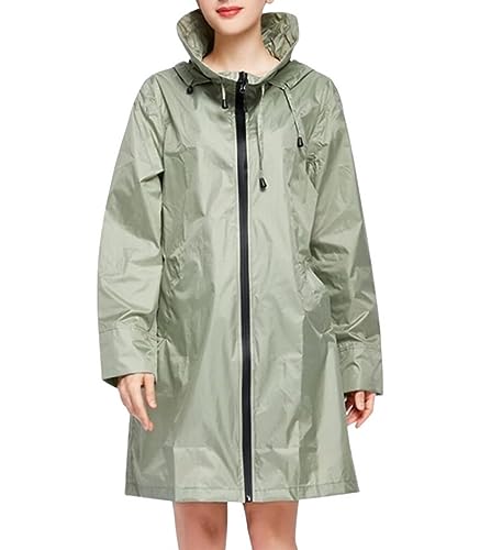 IRYZE Regenponcho Regenjacke Wasserdichte Lange Regenmanteljacke Aus Polyester Für Damen Mit Kapuze Für Damen-Reiseshow-Regenbekleidung Regenmantel Regencape von IRYZE