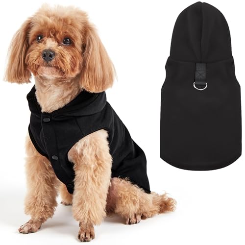 Hunde-Kapuzenweste, warmes Haustier-Shirt, Wintermantel, Welpenpullover mit D-Ring-Leine, Hundekleidung für kleine, mittelgroße Hunde, Katzen, Jungen, Mädchen, Hunde-Kapuzenanzug, kaltes Wetter, von ISDULA