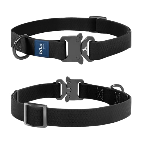 IskaPets | Premium-Hundehalsband für kleine und mittelgroße Hunde | Verstellbares, strapazierfähiges und weiches PVC-Materialhalsband | Schnellverschluss-Metallschnalle und Metallbeschläge | waschbar von ISKA PETS