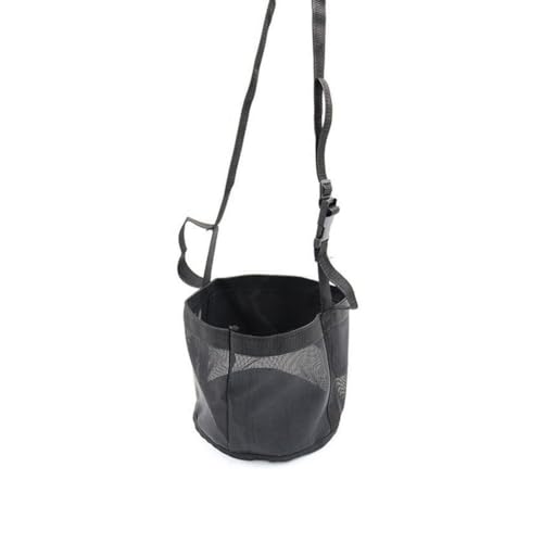 ISKDJBJG Verstellbarer, Elastischer Heu-Futtersack für Pferde - Outdoor-Hals-Futtersack in Schwarz M-24x25cm von ISKDJBJG