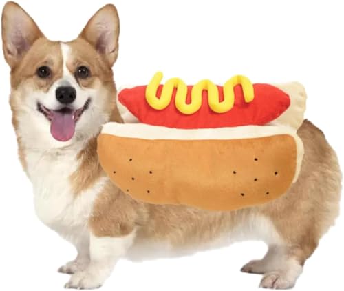 Hot Dog Pet Costumes Halloween Costumes, Fun Food Halloween Dog Cosplay Halloween Christmas Costumes Dog Clothes Party Costumes for Small Dogs, Welpen and Cats (Medium) von ISMARTEN