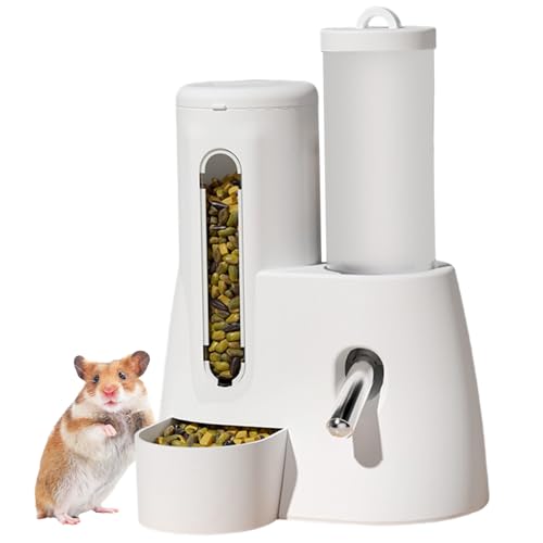 2-in-1-Hamster-Wasserflasche und Lebensmittelspender, 125 ml leckfeste automatische Meerschweinchenwasserflasche mit Stabiler Basi 2-in-1-Hamster-Wasserflasche und Lebensmittelspender, 125 ml leckfeste automatische Meerschweinchenwasserflasche mit Stabiler Basi von ISOYTERO